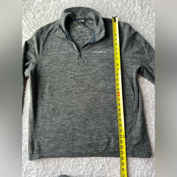 Eddie Bauer Men’s  Gray Quarter-Zip Pullover Size L - Picture 6 of 9